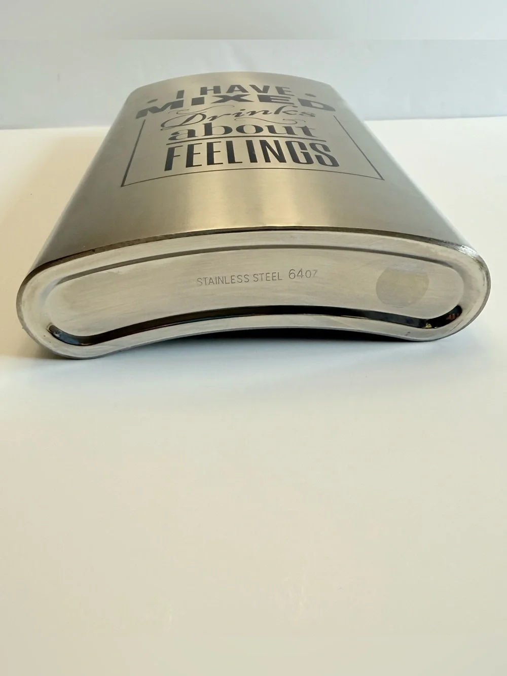 Giant 64oz Stainless Steel Flask Party Jumbo Mixed Drinks About Feelings Novelty